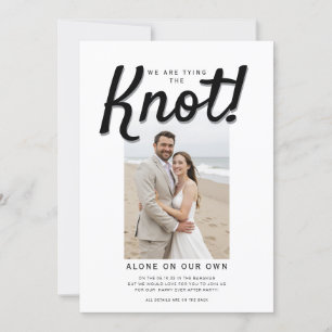 Tied the knot wedding reception QR code Invitation