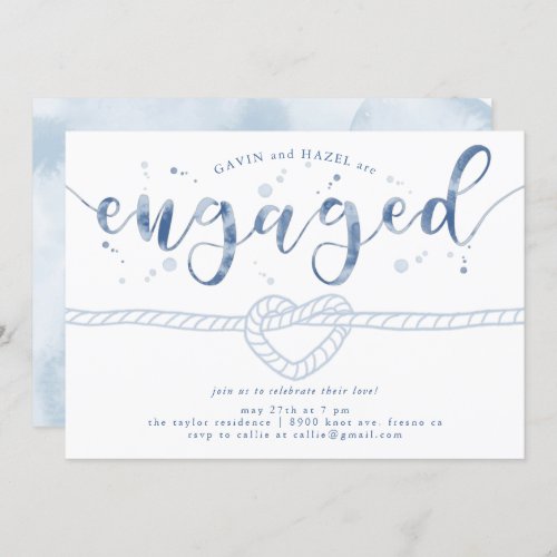 Tied Together Heart Engagement Party Invitation