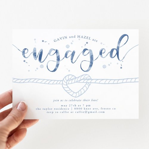 Tied Together Heart Engagement Party Invitation