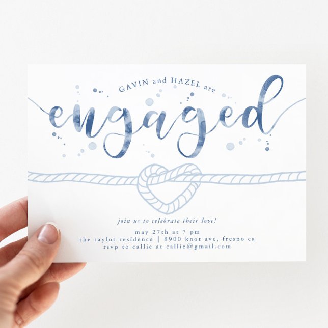 Tied Together Heart Engagement Party Invitation (Creator Uploaded)