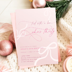 Tied With a Bow Ribbon Girls 30th Birthday Invitation