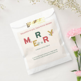 Tied with Merry Christmas Favor Bag