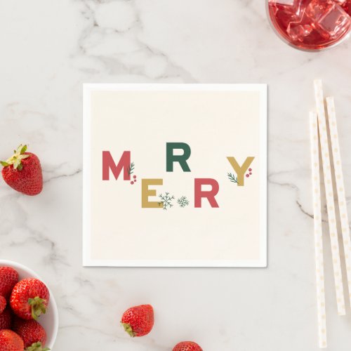 Tied with Merry Christmas Napkins