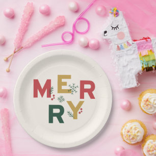 Tied with Merry Christmas Paper Plates