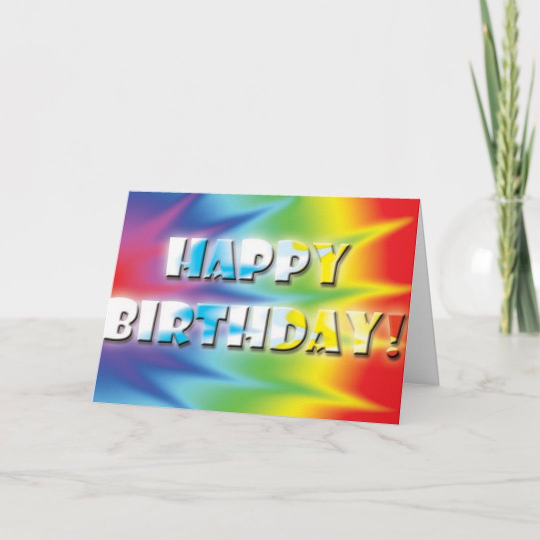 Tiedye birthday card | Zazzle