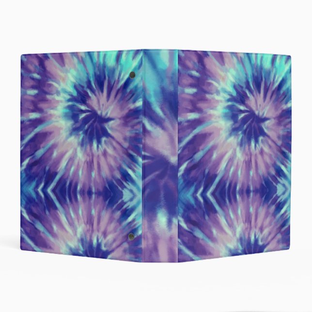 Tiedye Blue Lila Rainbow Spiral Hippie Tie Dye    Mini Binder (Background)