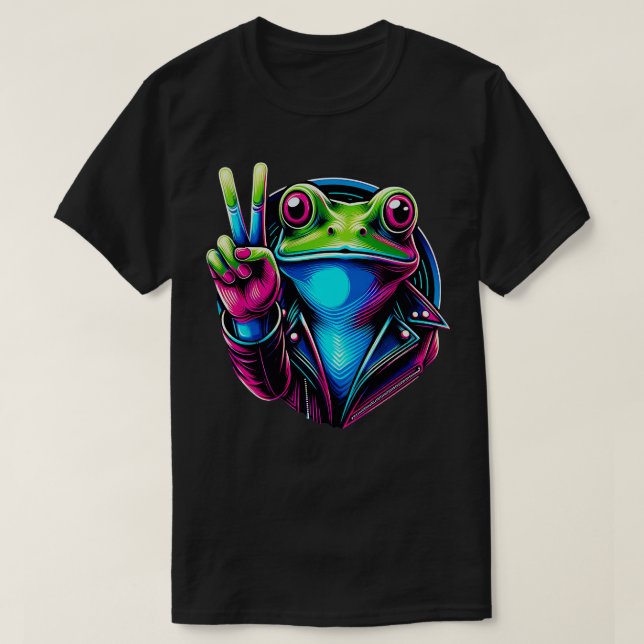 TieDye Cool Frog Hippie 3 T-Shirt (Design Front)
