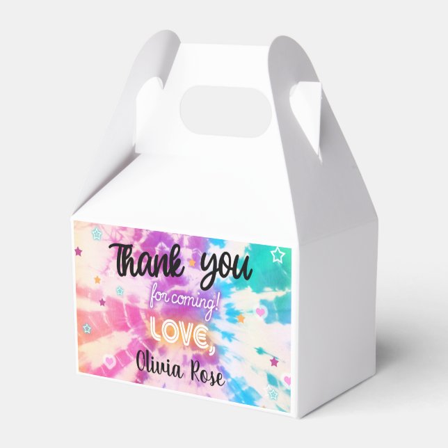 Tiedye girl birthday favor box. favor box (Front Side)