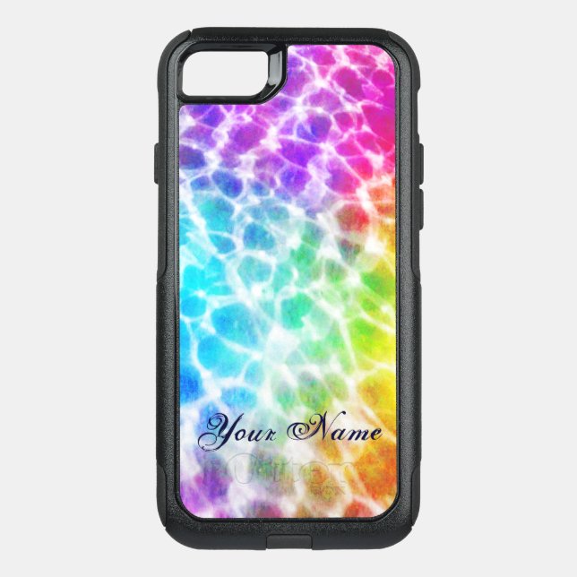 Tiedye Hippie Rainbow Swimming Pool Effect Custom Otterbox iPhone Case (Back)