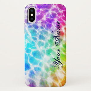 Tiedye Hippie Wavy Rainbow Effect Personalized iPhone X Case