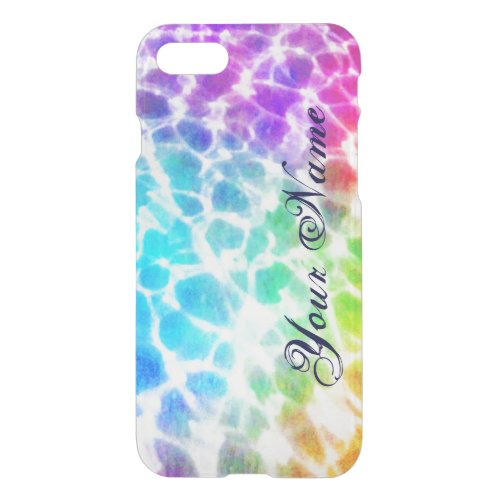 Tiedye Hippie Wavy Rainbow Effect Personalized iPhone SE87 Case