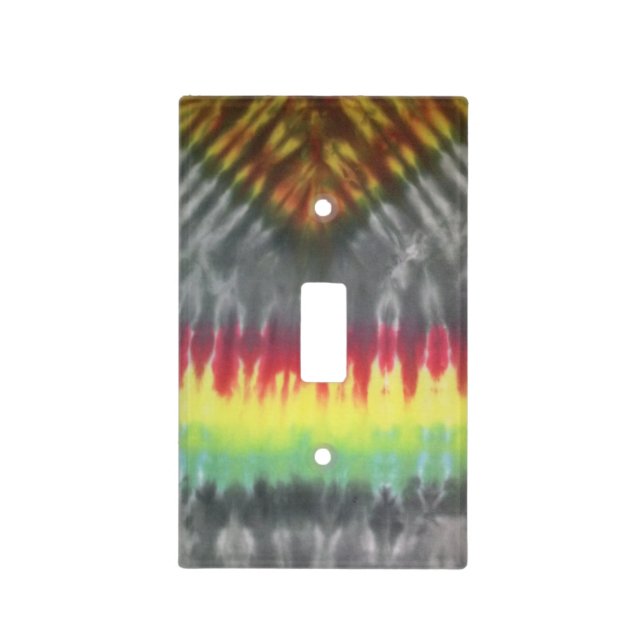 tiedye light switch plate rasta 1 (Front)