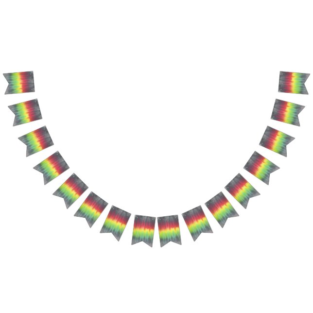tiedye party bunting banner Rasta 2 (All)