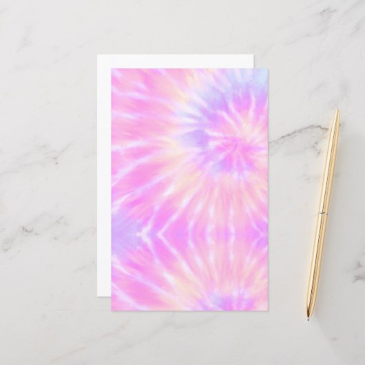 Tiedye Pastel Rainbow Spiral Hippie Tie Dye (Front/Back In Situ)