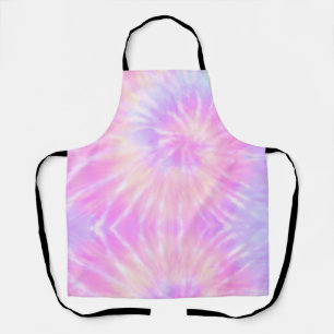 Tiedye Pastel Rainbow Spiral Hippie Tie Dye Apron