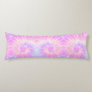 Tiedye Pastel Rainbow Spiral Hippie Tie Dye    Body Pillow