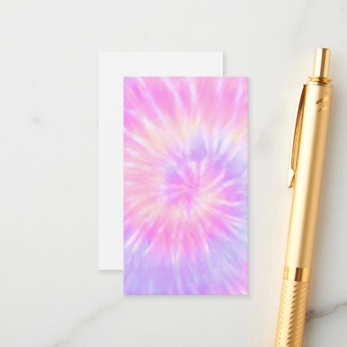 Tiedye Pastel Rainbow Spiral Hippie Tie Dye  Enclosure Card