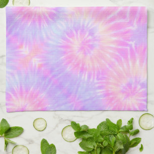 Tiedye Pastel Rainbow Spiral Hippie Tie Dye   Kitchen Towel