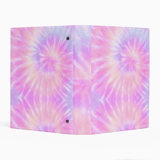 Tiedye Pastel Rainbow Spiral Hippie Tie Dye   Mini Binder (Background)