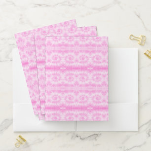 Tiedye Pink Pastel Spiral Hippie Tie Dye Pocket Folder