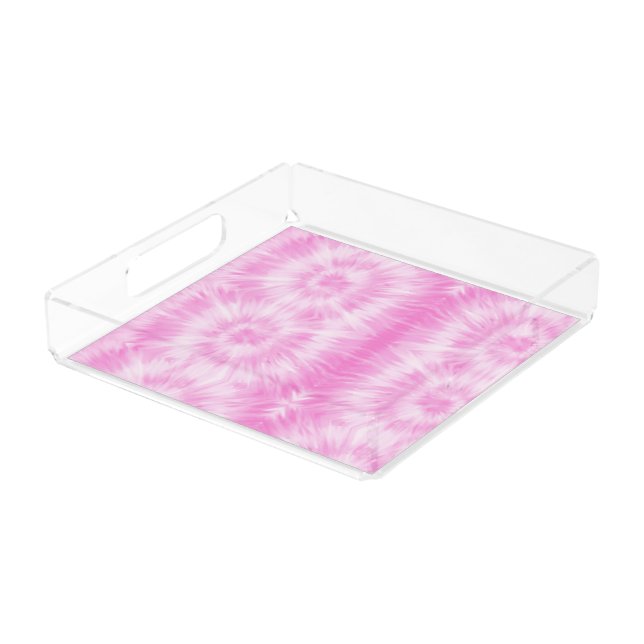 Tiedye Pink Spiral Hippie Tie Dye   Acrylic Tray (Angled)