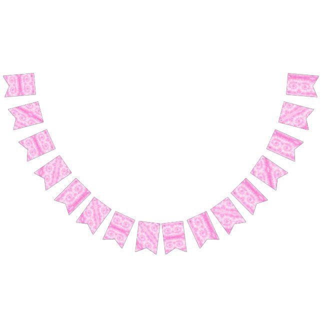 Tiedye Pink Spiral Hippie Tie Dye    Bunting Flags (All)