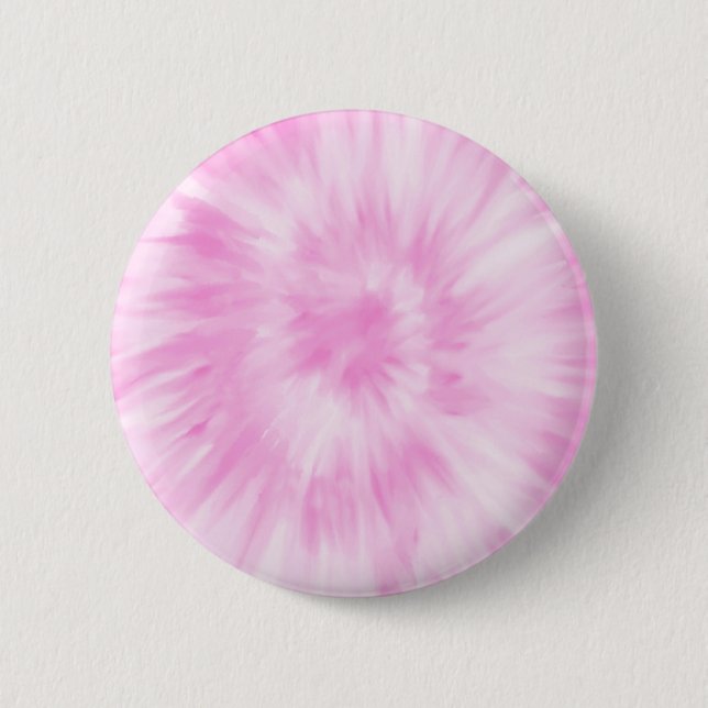 Tiedye Pink Spiral Hippie Tie Dye   Button (Front)