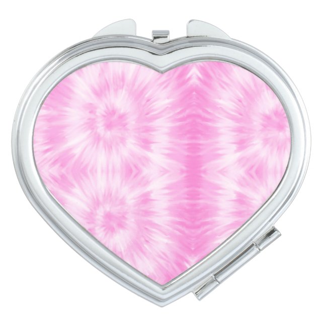 Tiedye Pink Spiral Hippie Tie Dye   Compact Mirror (Front)