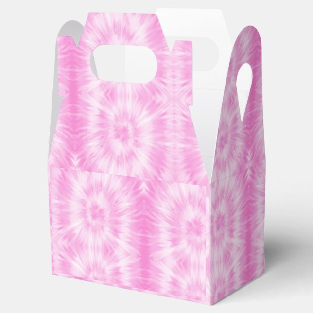 Tiedye Pink Spiral Hippie Tie Dye   Favor Boxes (Opened)