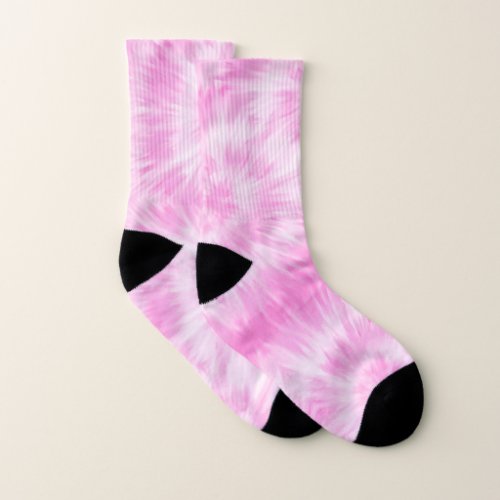 Tiedye Pink Spiral Hippie Tie Dye   Socks