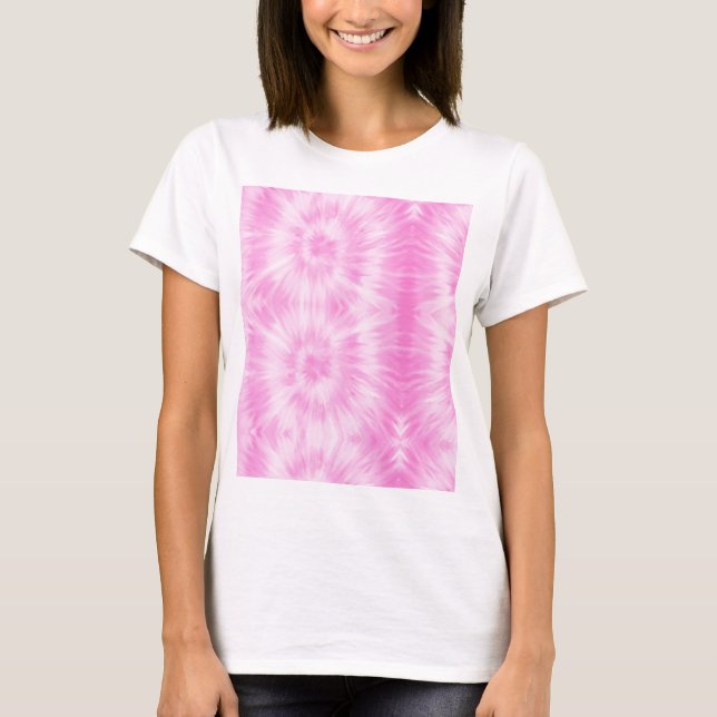 Tiedye Pink Spiral Hippie Tie Dye   T-Shirt (Front)