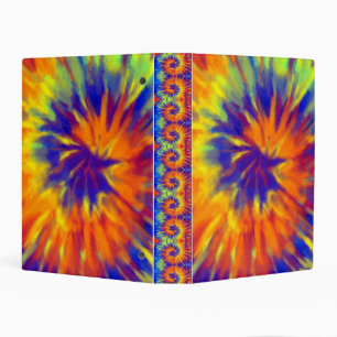 Tiedye Rainbow Spiral Hippie Tie Dye Mini Binder