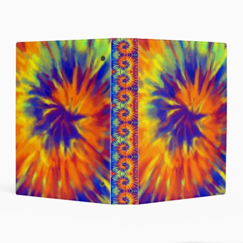 Tiedye Rainbow Spiral Hippie Tie Dye Mini Binder