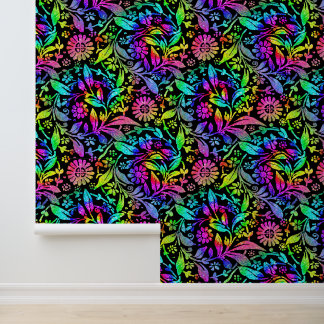 Tiedye Retro Hippie Flower Pattern Colorful Floral Wallpaper