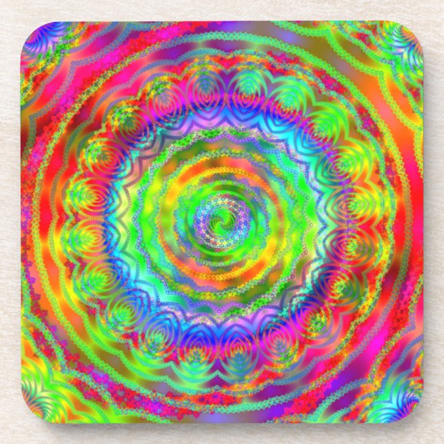 Tiedye Target Beverage Coaster (Front)