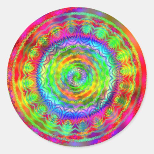 Tiedye Target Classic Round Sticker