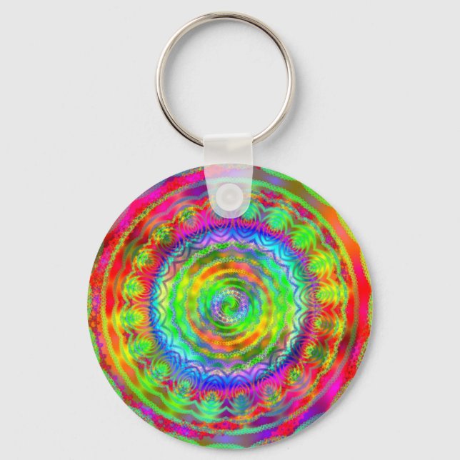 Tiedye Target Keychain (Front)