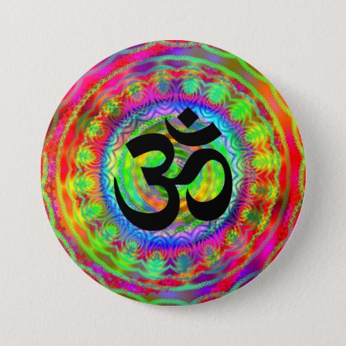 Tiedye Target with Om Symbol Button