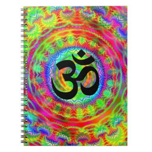 Tiedye Target with Om Symbol Notebook