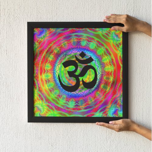 Tiedye Target with Om Symbol Poster
