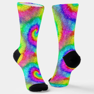 Tiedye Trippy Hippie Psychedelic Retro Monogrammed Socks