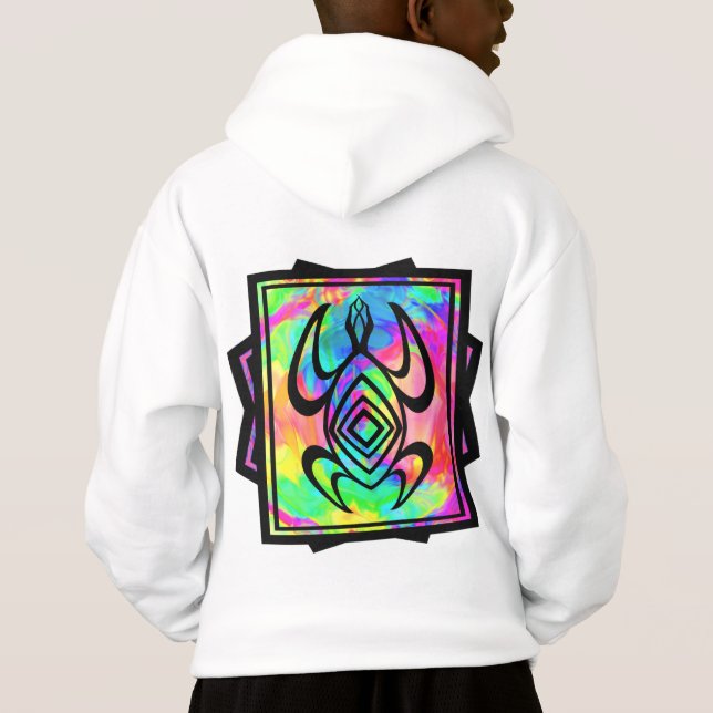 Tiedye Turtle Symmetry 2-Sided Kids' Hoodies (Back)