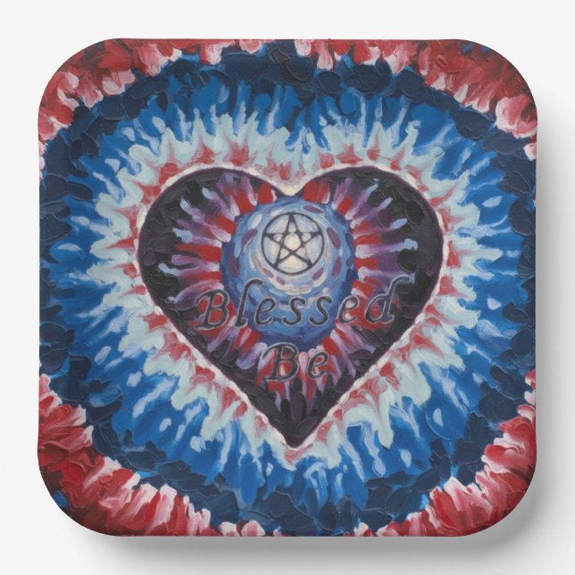 TieDyeHeart Paper Plates (Front)