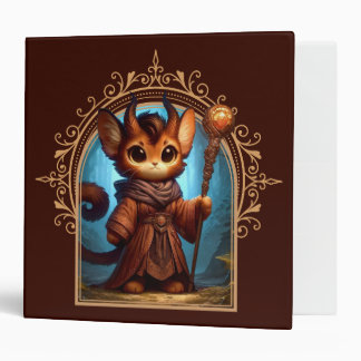 Tiefling Feline Fantasy Adventure 3 Ring Binder