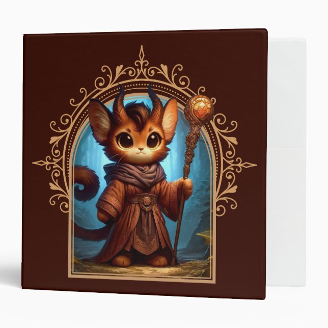 Tiefling Feline Fantasy Adventure 3 Ring Binder (Front/Inside)