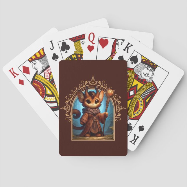Tiefling Feline Fantasy Adventure Poker Cards (Back)