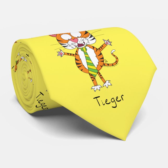 Tieger Tiger Big Cat Funny Men's Tie (Rolled)