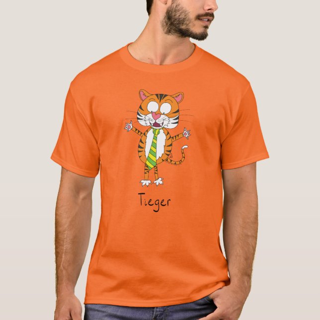 Tieger Tiger in a Necktie Men's T-shirt (Front)