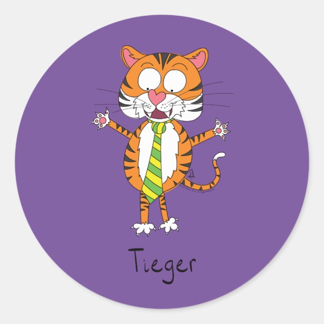 Tieger Tiger With a Necktie Sticker (Front)