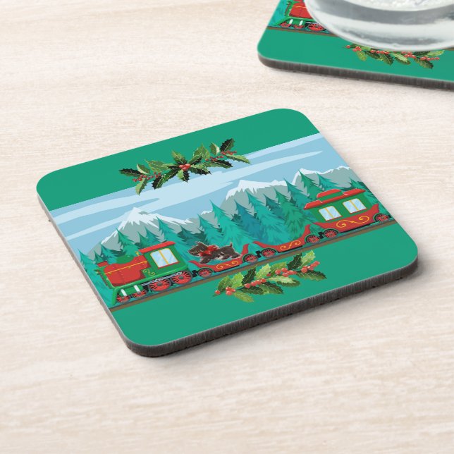 Tiel Merry Christmas Train Beverage Coaster (Left Side)